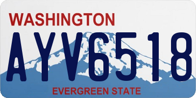 WA license plate AYV6518