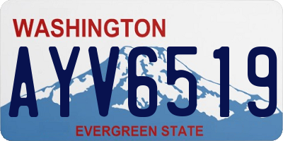 WA license plate AYV6519