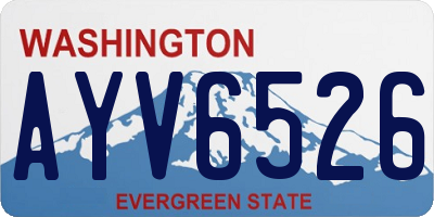 WA license plate AYV6526