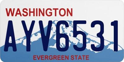 WA license plate AYV6531