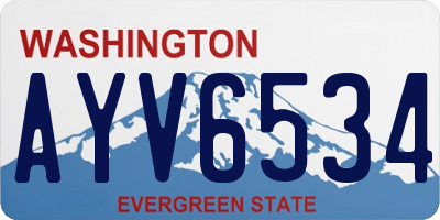 WA license plate AYV6534