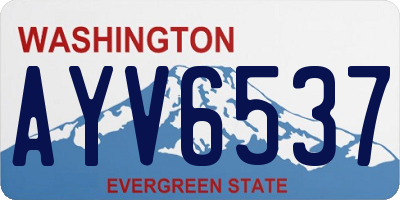WA license plate AYV6537