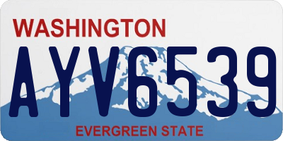 WA license plate AYV6539