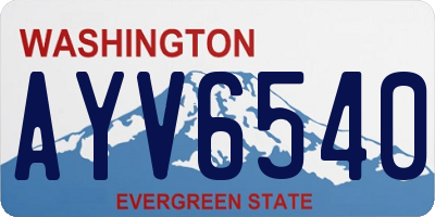 WA license plate AYV6540