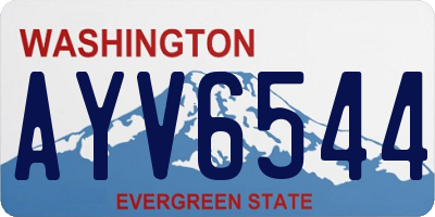 WA license plate AYV6544
