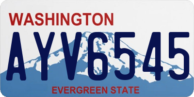 WA license plate AYV6545