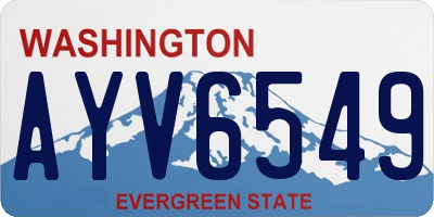 WA license plate AYV6549