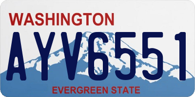 WA license plate AYV6551