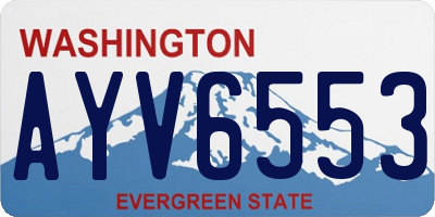 WA license plate AYV6553