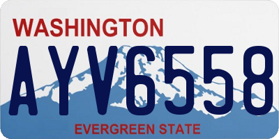 WA license plate AYV6558
