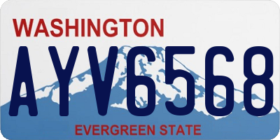 WA license plate AYV6568