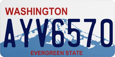 WA license plate AYV6570