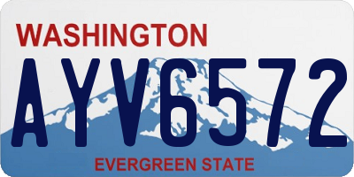 WA license plate AYV6572