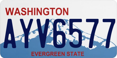 WA license plate AYV6577