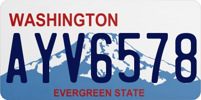 WA license plate AYV6578