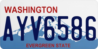 WA license plate AYV6586