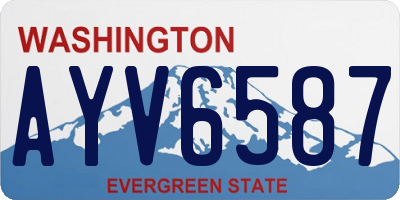 WA license plate AYV6587