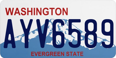 WA license plate AYV6589