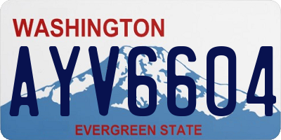 WA license plate AYV6604