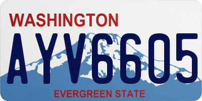 WA license plate AYV6605