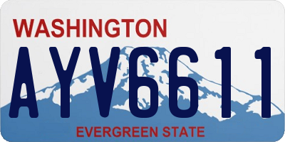 WA license plate AYV6611