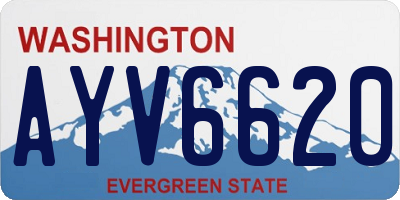 WA license plate AYV6620