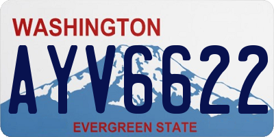 WA license plate AYV6622
