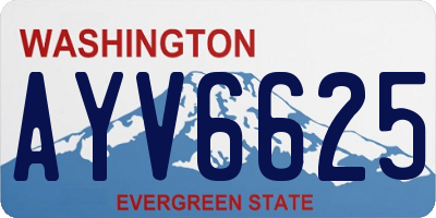 WA license plate AYV6625