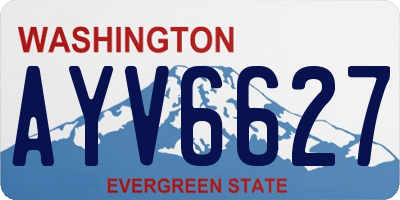 WA license plate AYV6627