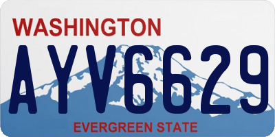 WA license plate AYV6629