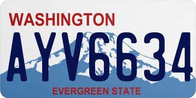 WA license plate AYV6634