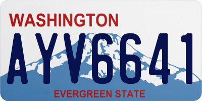 WA license plate AYV6641