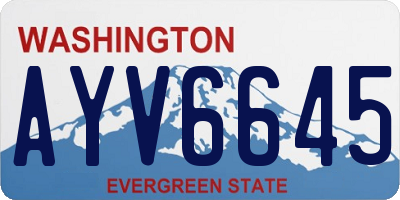 WA license plate AYV6645
