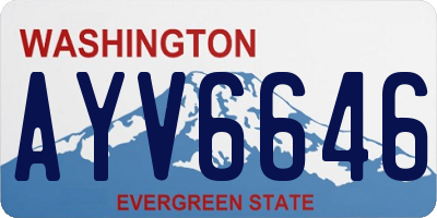 WA license plate AYV6646