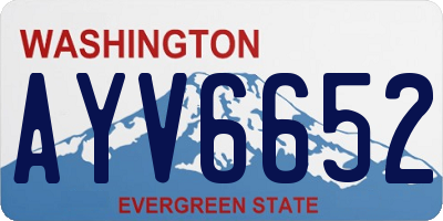 WA license plate AYV6652
