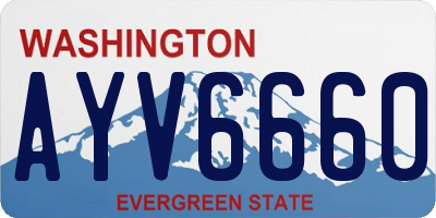 WA license plate AYV6660