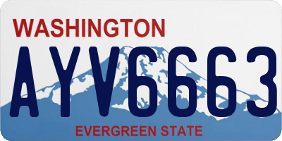 WA license plate AYV6663