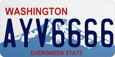 WA license plate AYV6666