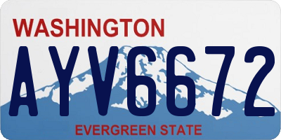 WA license plate AYV6672