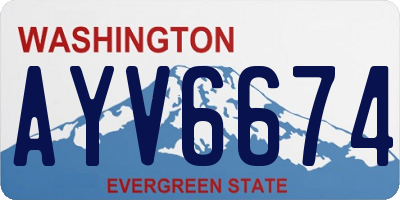 WA license plate AYV6674