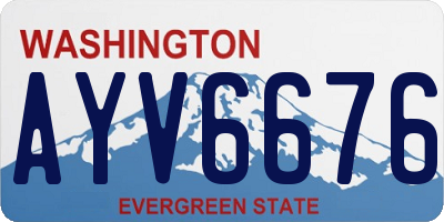 WA license plate AYV6676