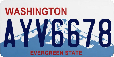 WA license plate AYV6678