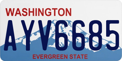 WA license plate AYV6685