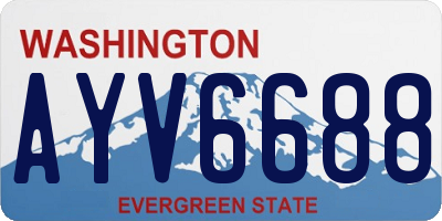 WA license plate AYV6688