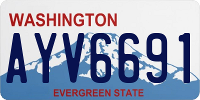 WA license plate AYV6691