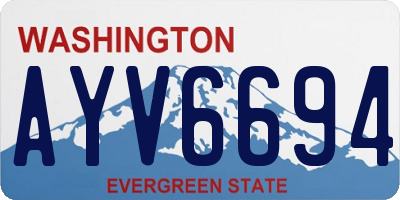 WA license plate AYV6694