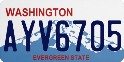 WA license plate AYV6705