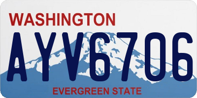 WA license plate AYV6706