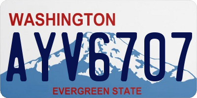 WA license plate AYV6707