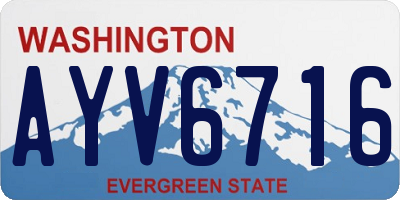 WA license plate AYV6716